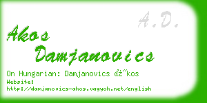 akos damjanovics business card